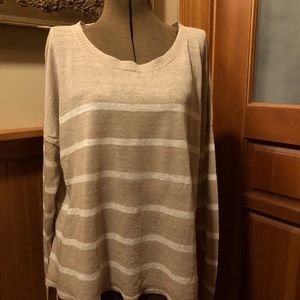 Eileen Fisher Fine Organic Linen Stripe Sweater
